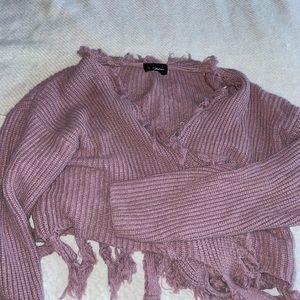 Cropped Purple Sweater